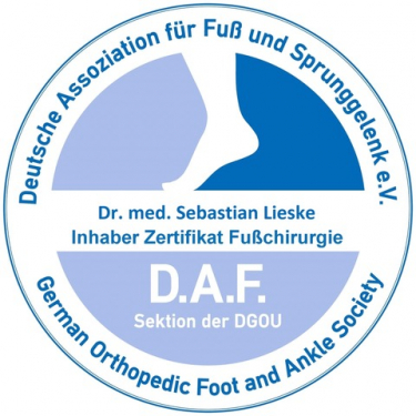 Zertifikat D.A.F. Fußchirurgie Dr. Lieske