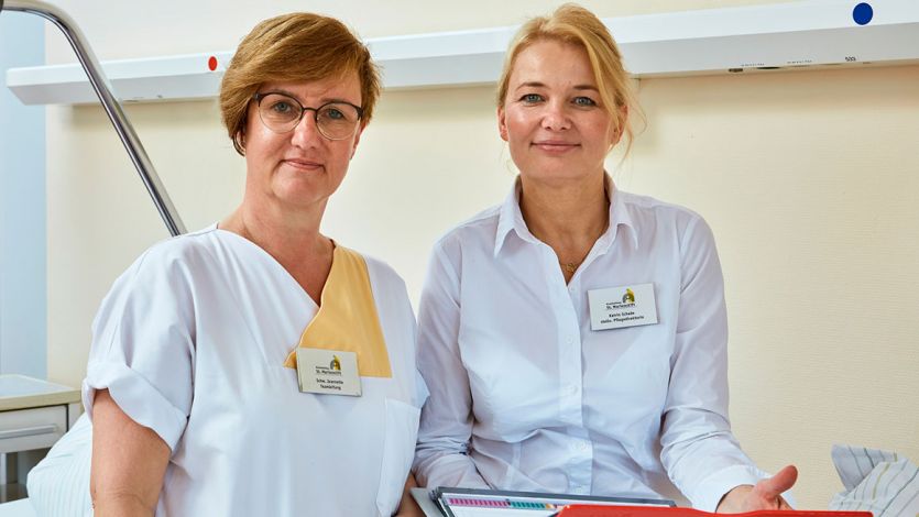 Pflegedienstleitung Schade bei der Teamleitung