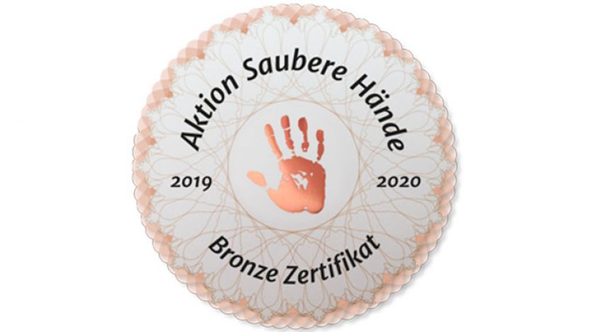 Zertifikat Aktion Saubere Hände Bronze Zertifikat Aktion Saubere Hände Bronze