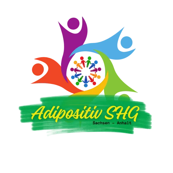 Buntes Logo der Selbsthilfegruppe "adipositiv"