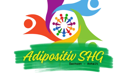 Buntes Logo der Selbsthilfegruppe "adipositiv"